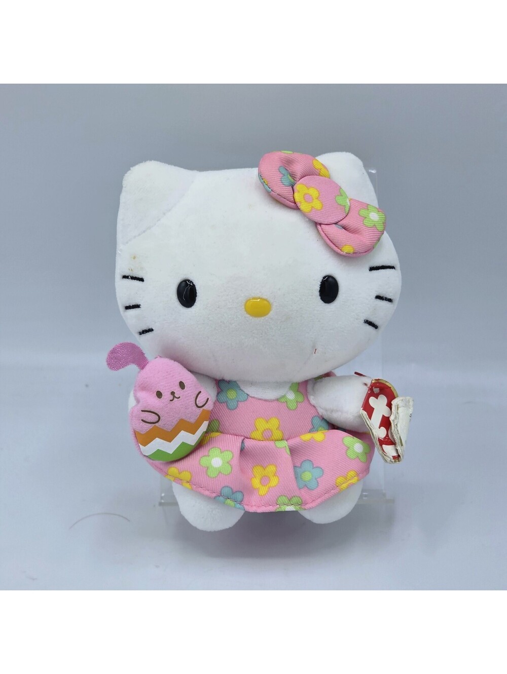 TY Beanie Baby 2015 HELLO KITTY Spring Easter Dress w Pink Bunny Egg Plush 6"
